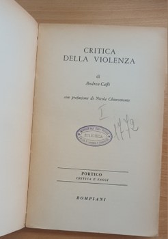Il frontespizio della copia posseduta dalla Biblioteca di discipline economico-aziendali "Walter Bigiavi"